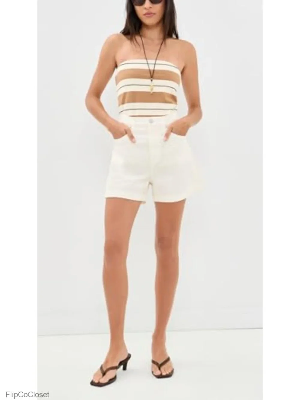 Pistola Kimora High Rise Linen Blend Casual Shorts Size 29